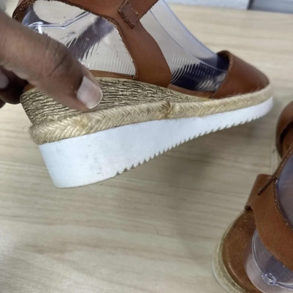 Bertuchi Shoes Womens EU 39 Brown Ankle Strap Espadrille Wedge Boho‎ Sandals